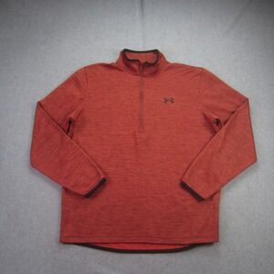 Under Armour Pullover Mens Medium Orange Heather ColdGear Fleece 1/4 Zip